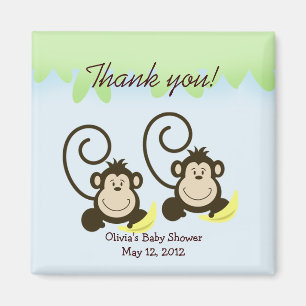 Aimant Le JUMEAU IDIOT MONKEYS l'aimant de faveur de baby