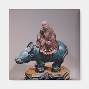 Aimant Le Laotien-Tzu sur son Buffalo, dynastie de Qing