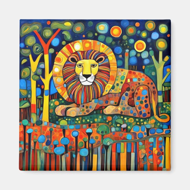 Aimant Le Lion Psychédélique (Devant)
