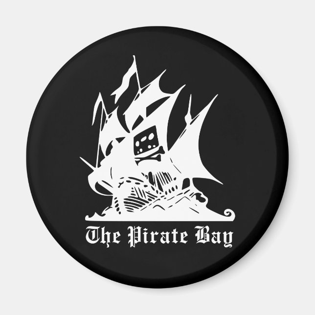 Aimant le logo du bateau pirate de pirate de pirate bay (Devant)