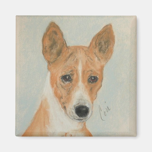 Aimant Le Magnat d'art de Chien Basenji (Devant)