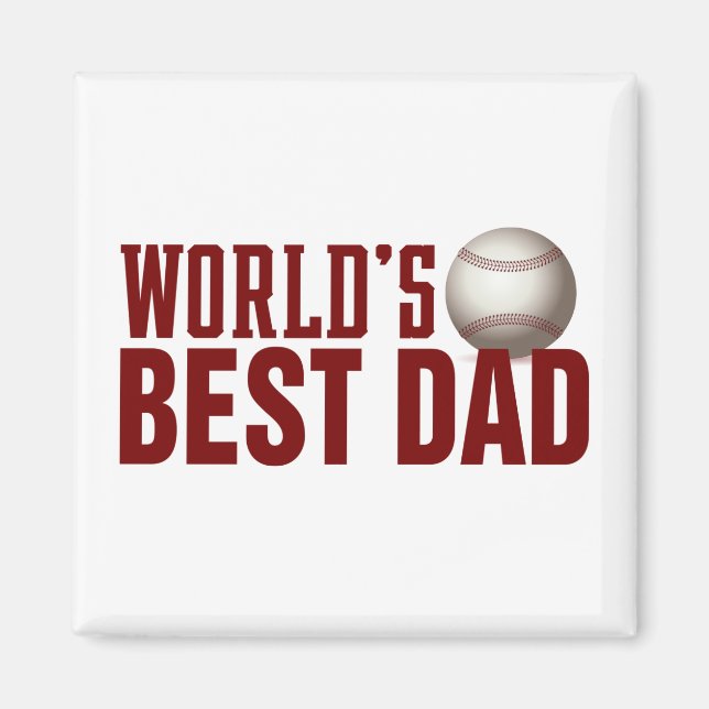 Aimant Le meilleur baseball de typographie papa du monde  (Devant)