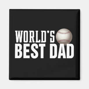 Aimant Le meilleur baseball de typographie papa du monde