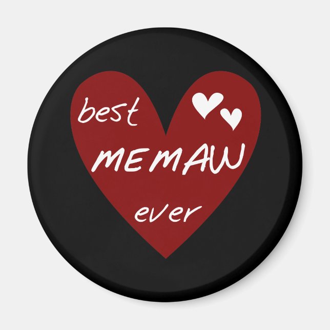 Aimant Le meilleurs T-shirts et cadeaux de Memaw de coeur (Devant)