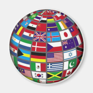 Aimant Le monde marque l'aimant de globe