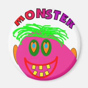 Aimant Le monstre badine des cadeaux "art rose adorable