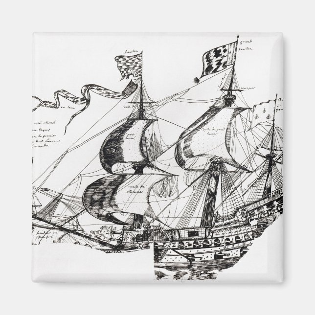 Aimant Le navire de Jacques Cartier, Rarete Indes (Devant)