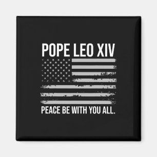 Aimant Le Pape Leo Xiv 14ème Pape Américain Drapeau Vin