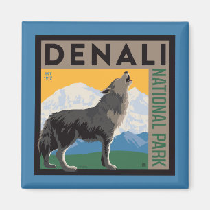 Aimant Le Parc national de Denali   Howling Wolf