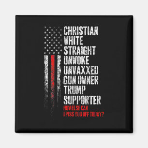 Aimant Le partisan de Trump Christian White Stright Unwok