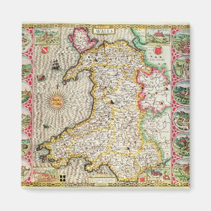 Aimant Le Pays de Galles, gravé par Jodocus Hondius