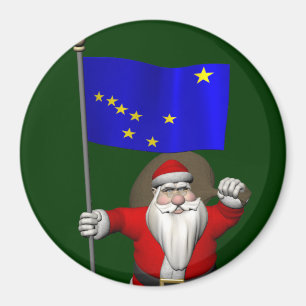 Aimant Le Père Noël Avec L'Enseigne De L'Alaska
