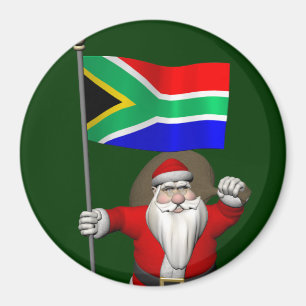 Aimant Le Père Noël Avec L'Ensigne De L'Afrique Du Sud