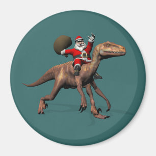 Aimant Le Père Noël Se Trouve Sur Deinonychus