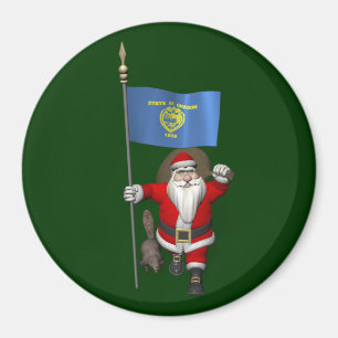 Aimant Le Père Noël Visite L'État Du Castor