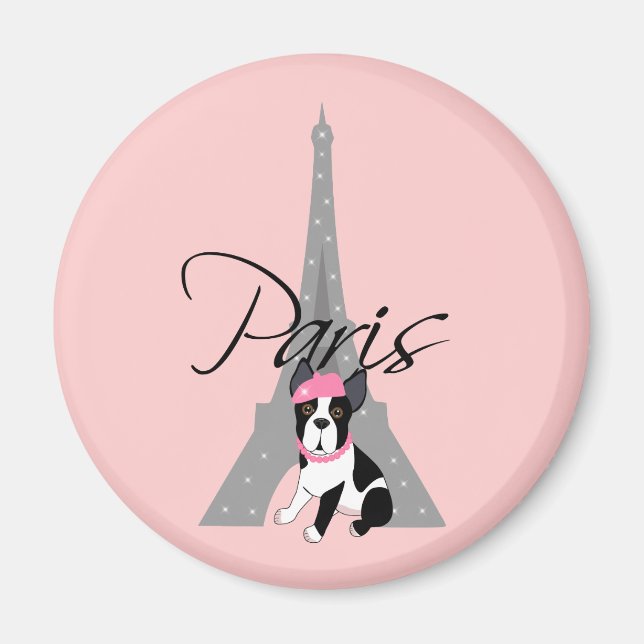 Aimant Le petit chien à Paris (Devant)