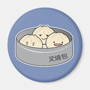 Aimant Le petit déjeuner chinois de dim sum de petit pain