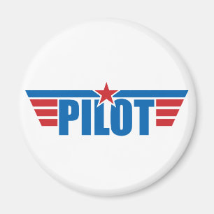 Aimant Le pilote s'envole l'insigne - aviation