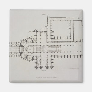 Aimant Le plan de l'Abbaye de Westminster, plaquent 1 de
