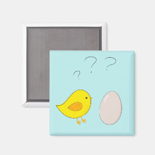 Aimant Le poulet ou l'oeuf mignon dessin animé de Pâques