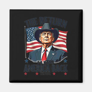 Aimant Le Président Patriotique Donald Trump Cowboy prend
