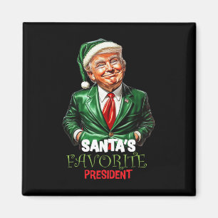 Aimant Le président préféré du Père Noël drôle Trump