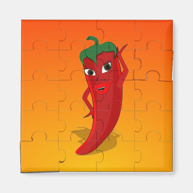 Aimant Le Puzzle de la tête rouge (Devant)