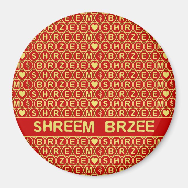 Aimant Le Red Gold Chant Shreem Brzee attirer la richesse (Devant)