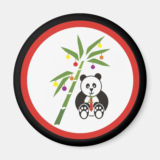 Aimant Le repas de Noël de Panda ! (Devant)