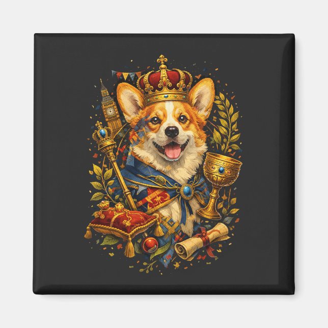 Aimant Le Roi Corgi (Devant)