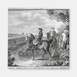 Aimant Le Roi Frederick II de la Prusse passant en revue