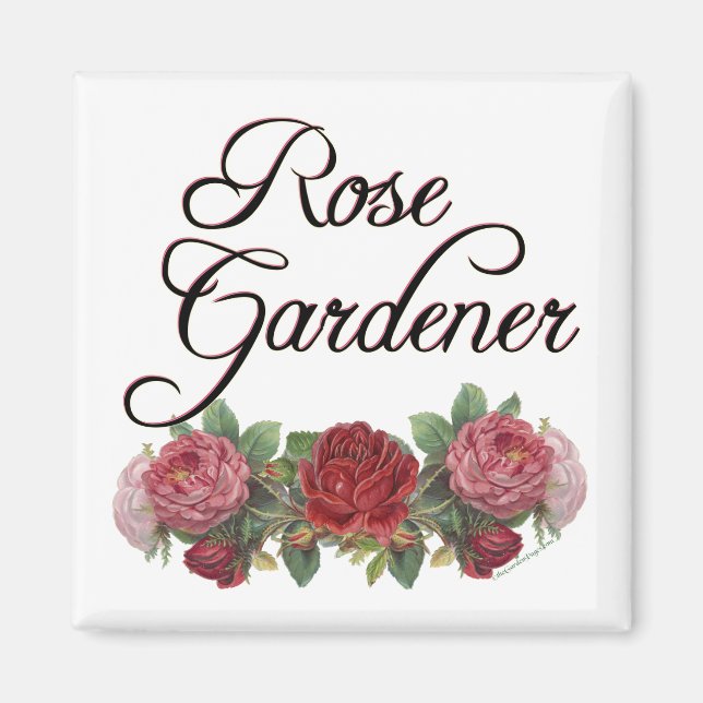 Aimant Le rose Gardener dit avec des Roses (Devant)