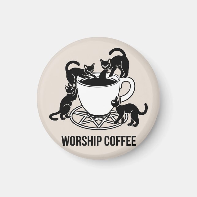 Aimant Le Seigneur des ténèbres Chats adorent le café, le (Devant)