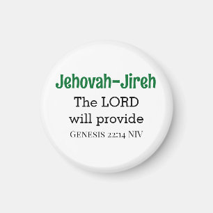 Aimant Le Seigneur fournira la Bible Verse Blanc et Vert