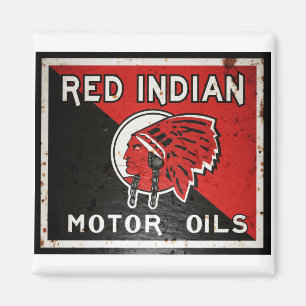 Aimant Le signe indien rouge d'huile de moteur s'est