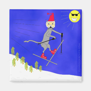 Aimant Le ski plein d'esprit Kitty obtient le grand air