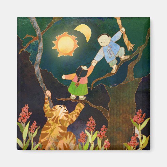Aimant Le Soleil et la Lune : l'aimant du conte populaire (Devant)
