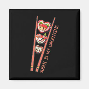 Aimant Le Sushi Est Mon Saint Valentin Cute Coeur Rétro E