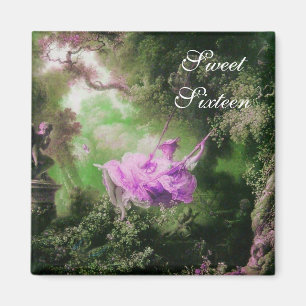Aimant LE SWING, SWEET SIXTEEN PARTY vert violet violet v