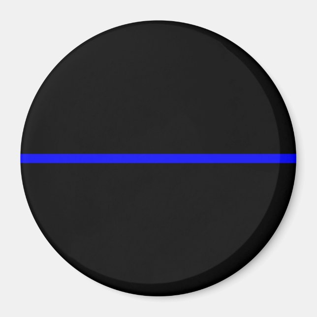 Aimant Le Symbolique Ligne Bleue Mince Horizontale Noir (Devant)