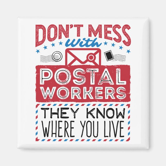 Aimant Le travailleur de la poste sait drôle où vous vive (Devant)