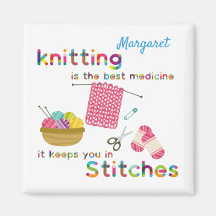 Aimant Le tricot est la meilleure médecine Personnalisé