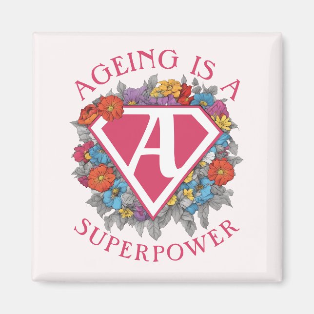 Aimant Le vieillissement est un anniversaire de superpuis (Devant)