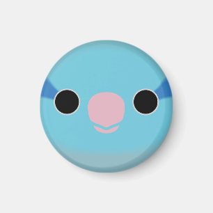 Aimant Le visage d'un perroquet bleu du Pacifique
