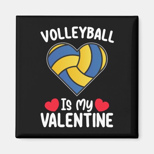 Aimant Le volley-ball est mon sport de Saint Valentin (Devant)