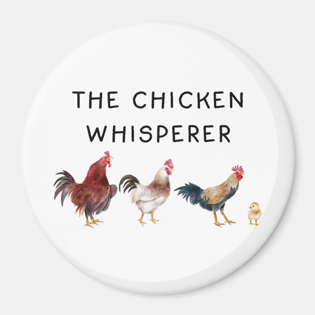 Aimant Le Whisperer de poulet amusant (Devant)
