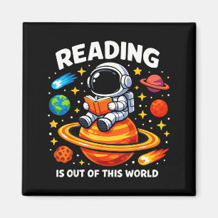 Aimant Lecteur de livres drôles hors de l'espace mondial