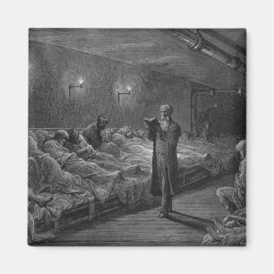 Aimant Lecteur d'écriture sainte dans un refuge de nuit