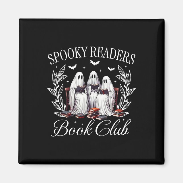 Aimant Lecteurs Book Club Funny Ghost Enseignant Happy Ha (Devant)