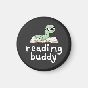 Aimant Lecture de Buddy Cute Bookwort avec livre